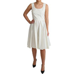 Dolce & Gabbana White Polka Dotted Cotton A-Line Dress