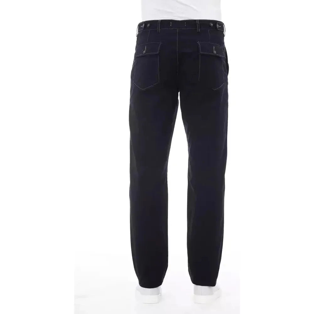 Alpha Studio Blue Cotton Men's Pant