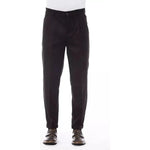 Alpha Studio Brown Wool Men Pants Alpha Studio White Smoke