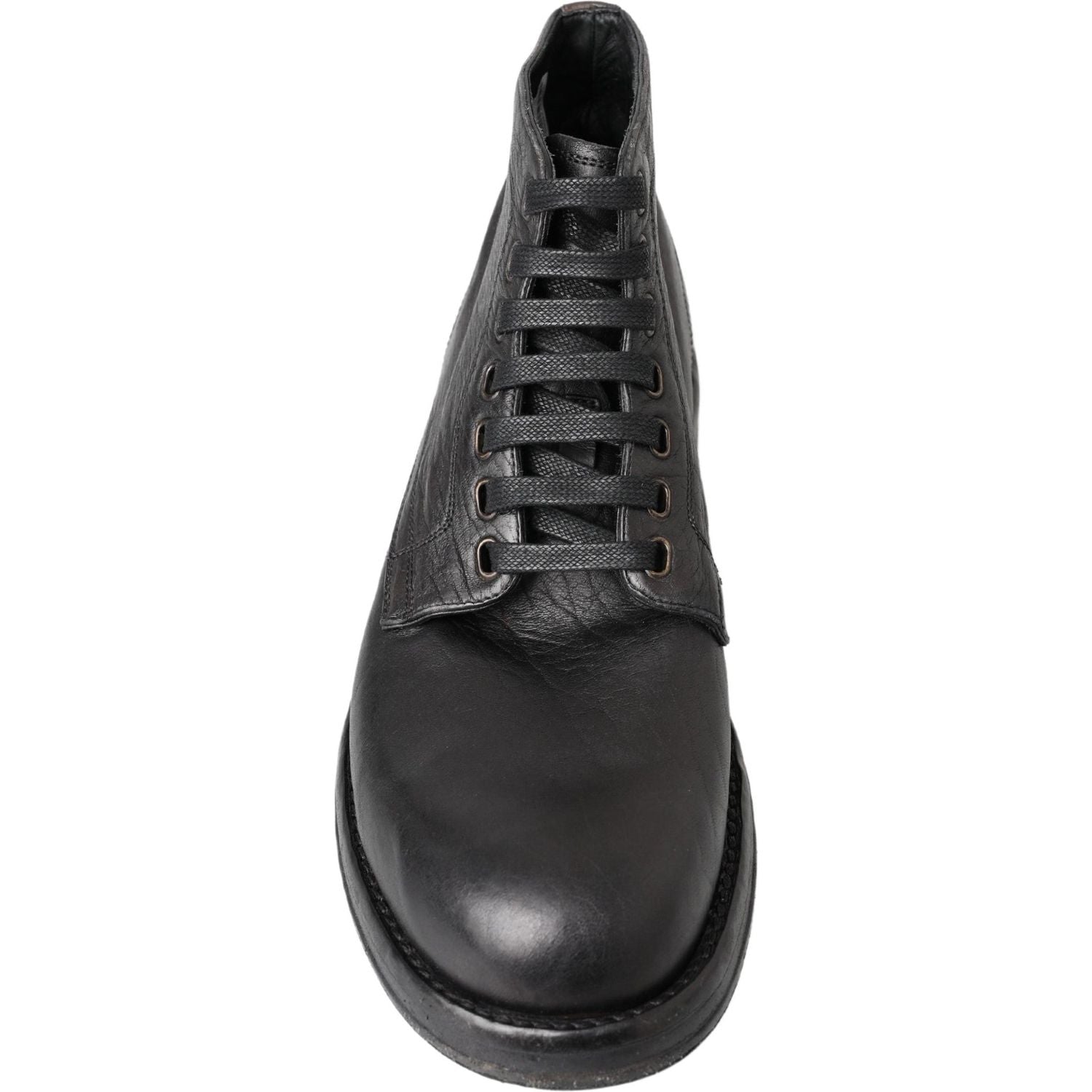 Dolce & Gabbana Black Horse Leather Perugino Boots