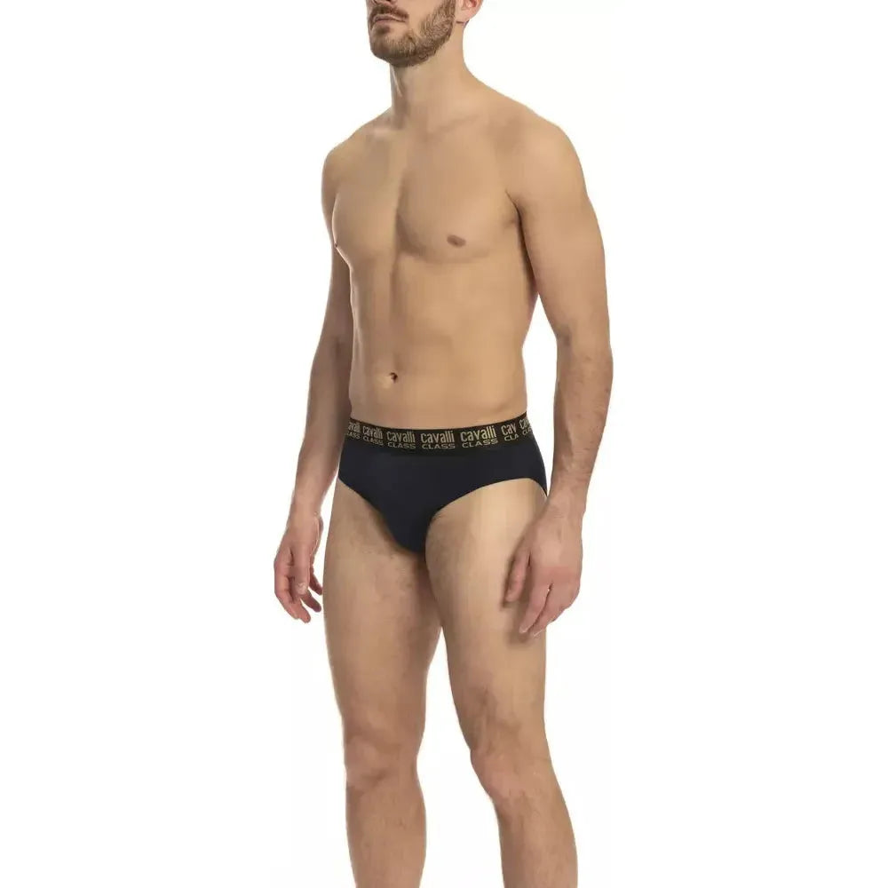 Cavalli Class Blue Cotton Men's Brief Pack