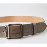 GF Ferre Brown Leather Fashion Logo Buckle Waist Belt