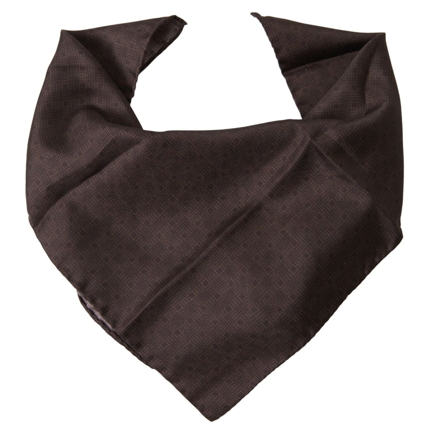 Dolce & Gabbana Brown Patterned Silk Square Handkerchief Scarf