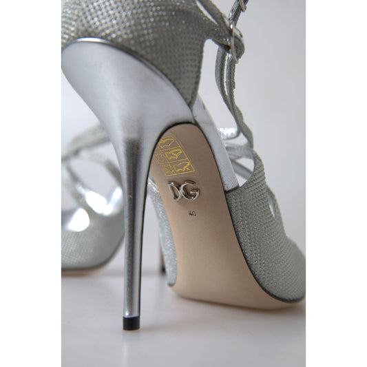 Dolce & Gabbana Silver Shimmers Sandals Heel Pumps Shoes LA10376-40