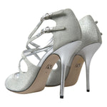 Dolce & Gabbana Silver Shimmers Sandals Heel Pumps Shoes LA10376-40
