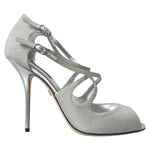 Dolce & Gabbana Silver Shimmers Sandals Heel Pumps Shoes LA10376-40