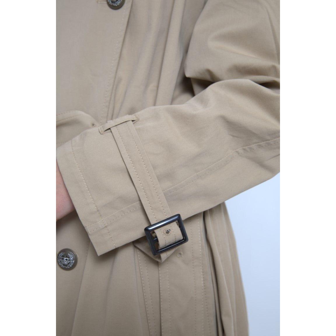 Dolce & Gabbana Khaki Double Breasted Trench Coat Jacket Dolce & Gabbana