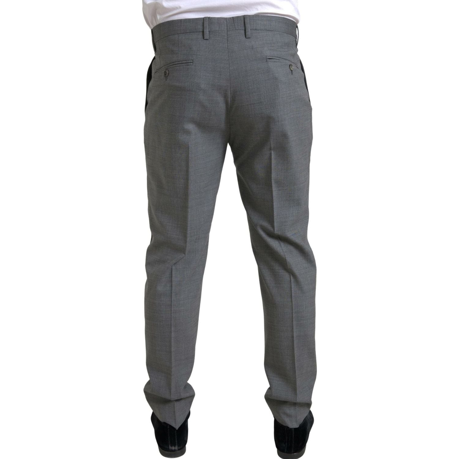 Dolce & Gabbana Gray Wool Chino Skinny Men Dress Trouser Pants