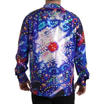 Dolce & Gabbana Multicolor Silk Psychedelic Print Men Pajama Shirt TSH84191-40