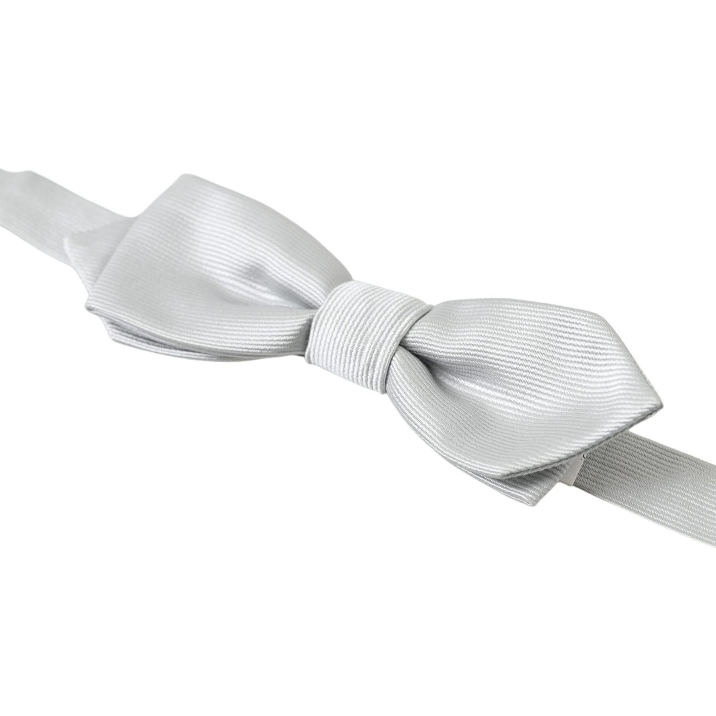 Dolce & Gabbana Gray Silk Adjustable Men Neck Papillon Bow Tie