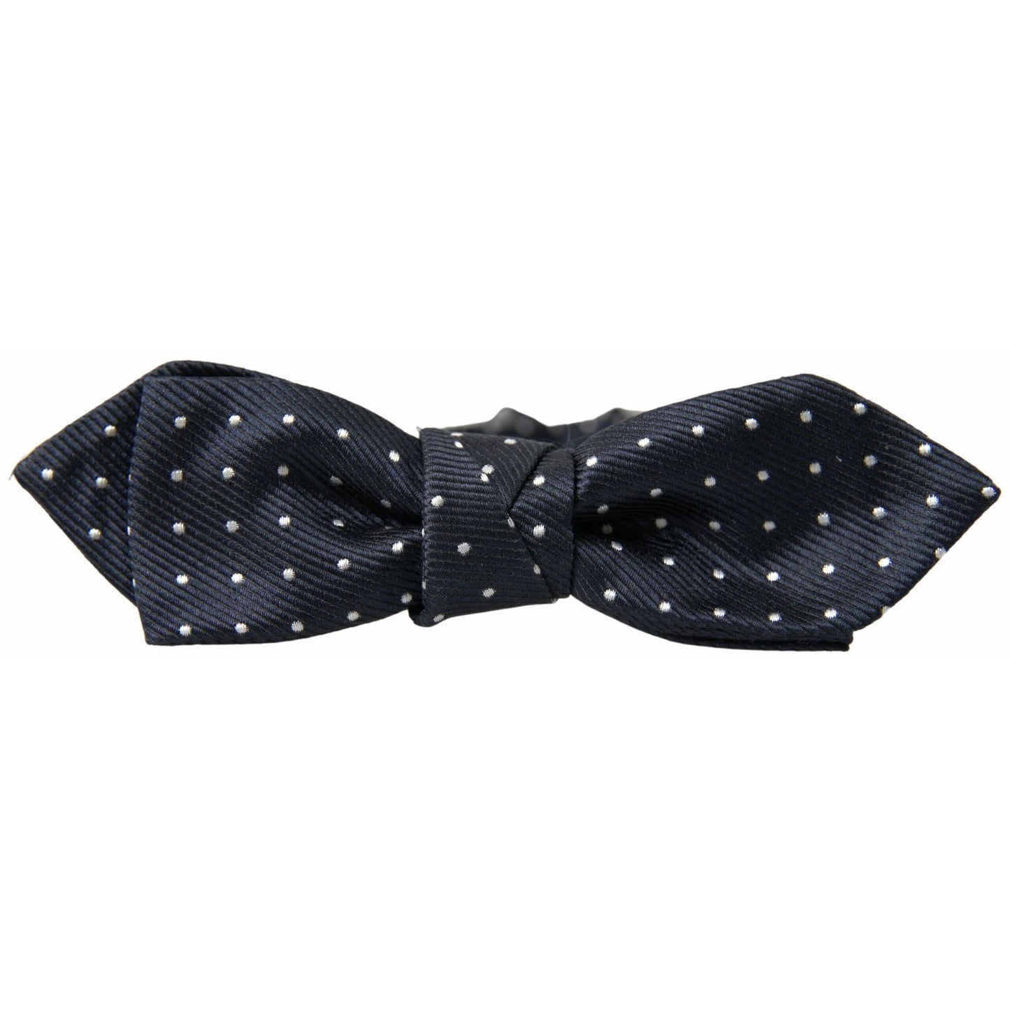 Dolce & Gabbana Blue Polka Dot Silk Adjustable Men Neck Papillon Bow Tie