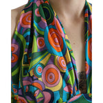 Dolce & Gabbana Multicolor Halter Sleeveless Cropped Tank Top