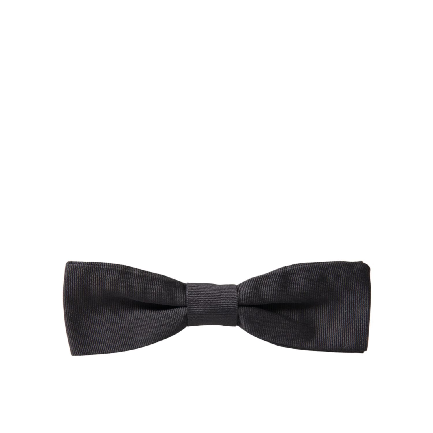 Dolce & Gabbana Dark Gray Silk Adjustable Neck Men Papillon Bow Tie