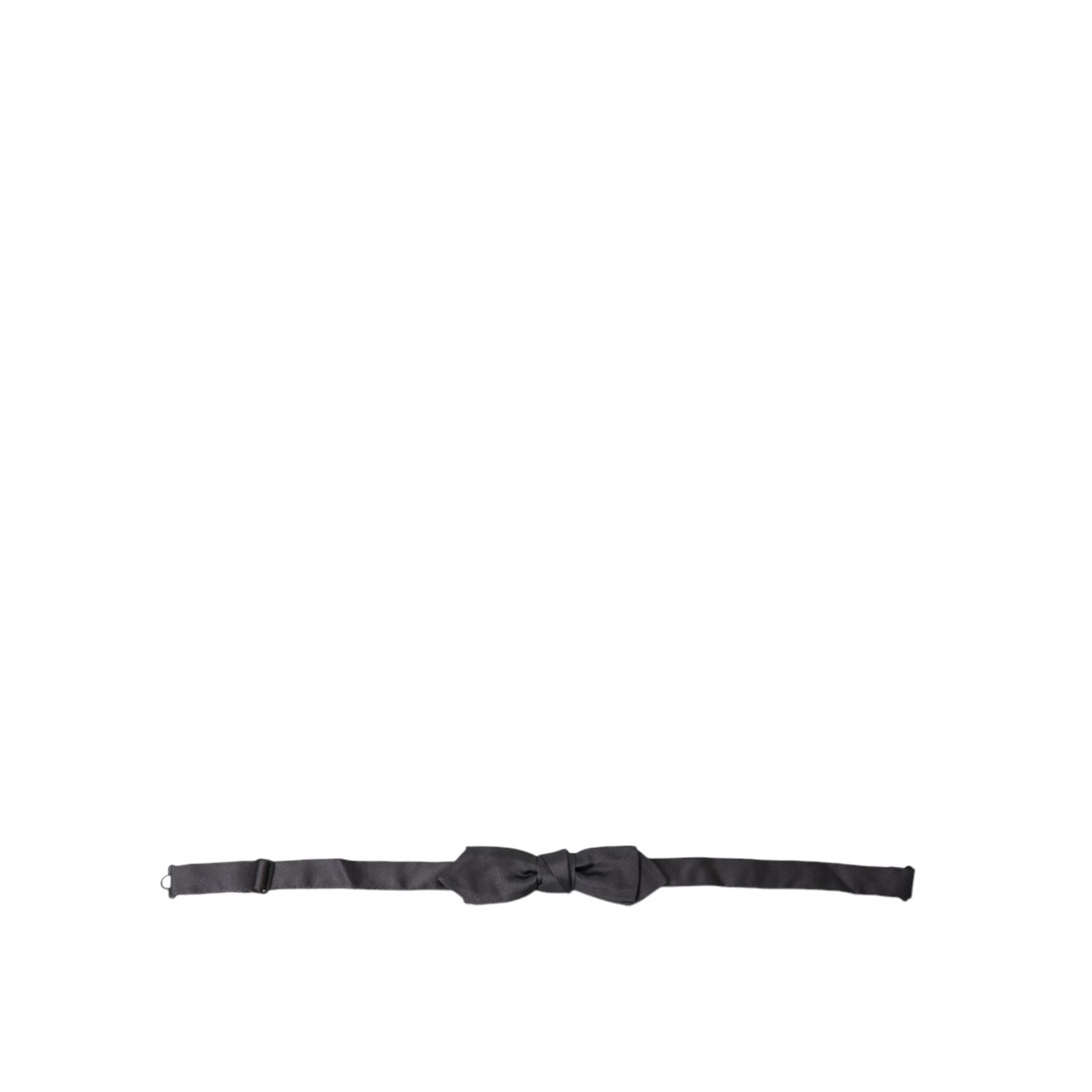 Dolce & Gabbana Dark Gray Silk Adjustable Neck Men Papillon Bow Tie