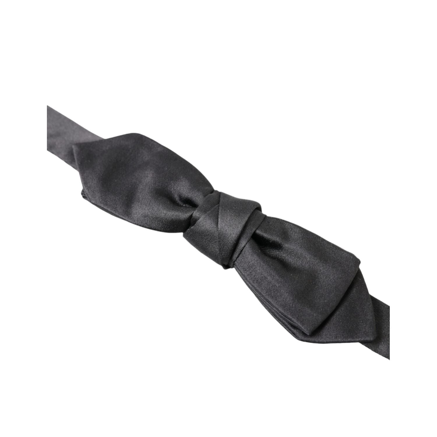 Dolce & Gabbana Dark Gray Silk Adjustable Neck Men Papillon Bow Tie