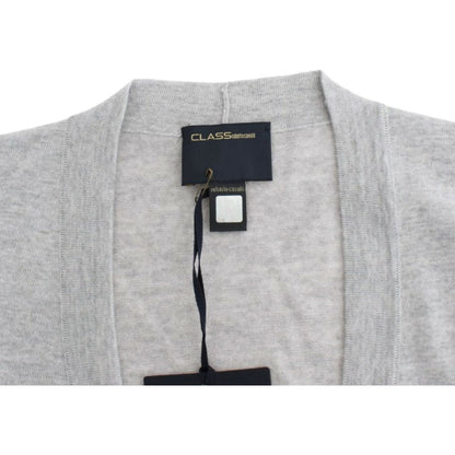 Cavalli Gray cropped wool cardigan