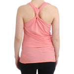 Cavalli Chic Pink Cotton Blend Tank Top Cavalli Tan