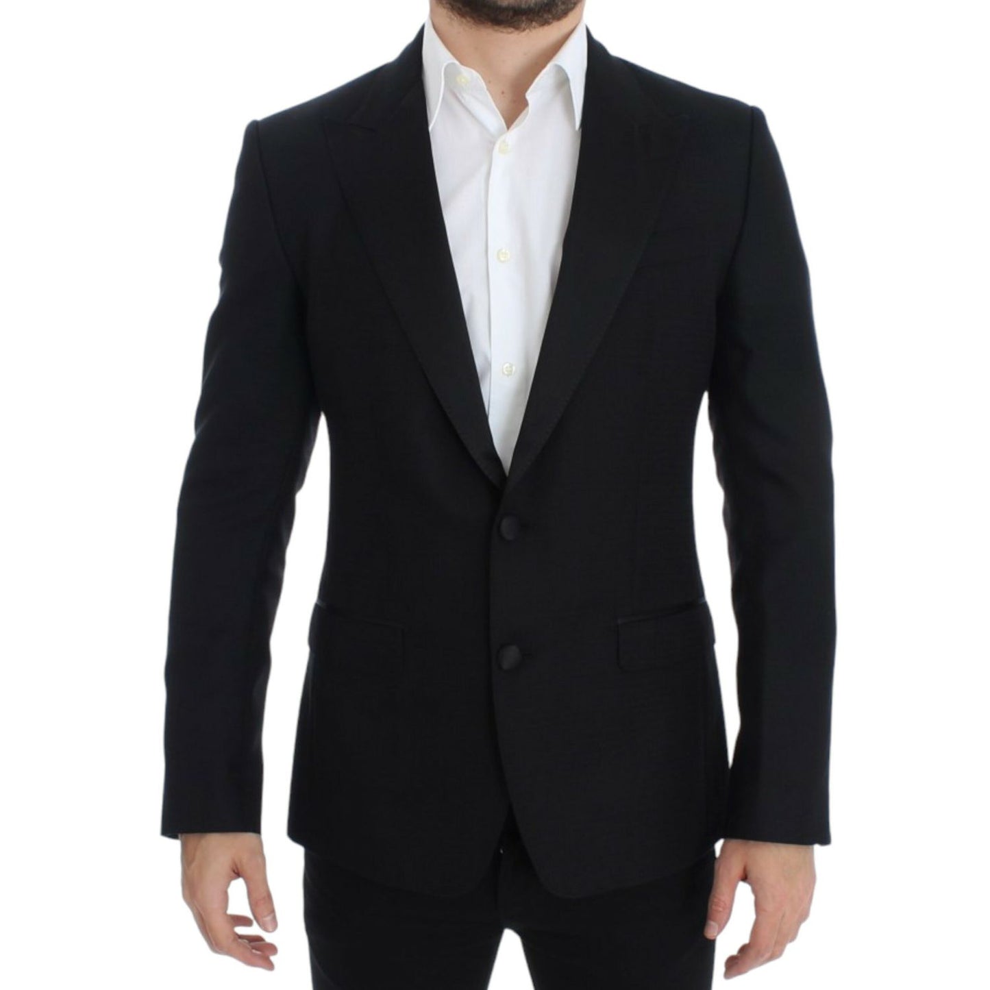 Dolce & Gabbana Black wool silk SICILIA blazer