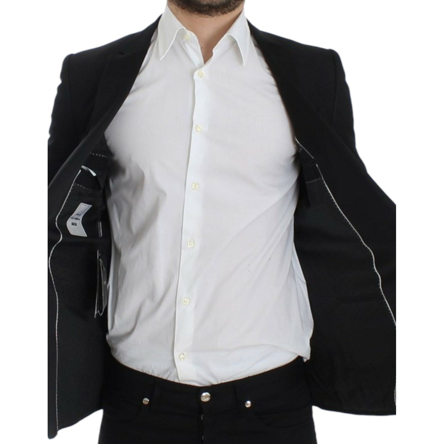 Dolce & Gabbana Black wool MARTINI slim blazer