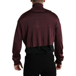 Dolce & Gabbana Maroon Viscose Turtleneck Pullover Sweater