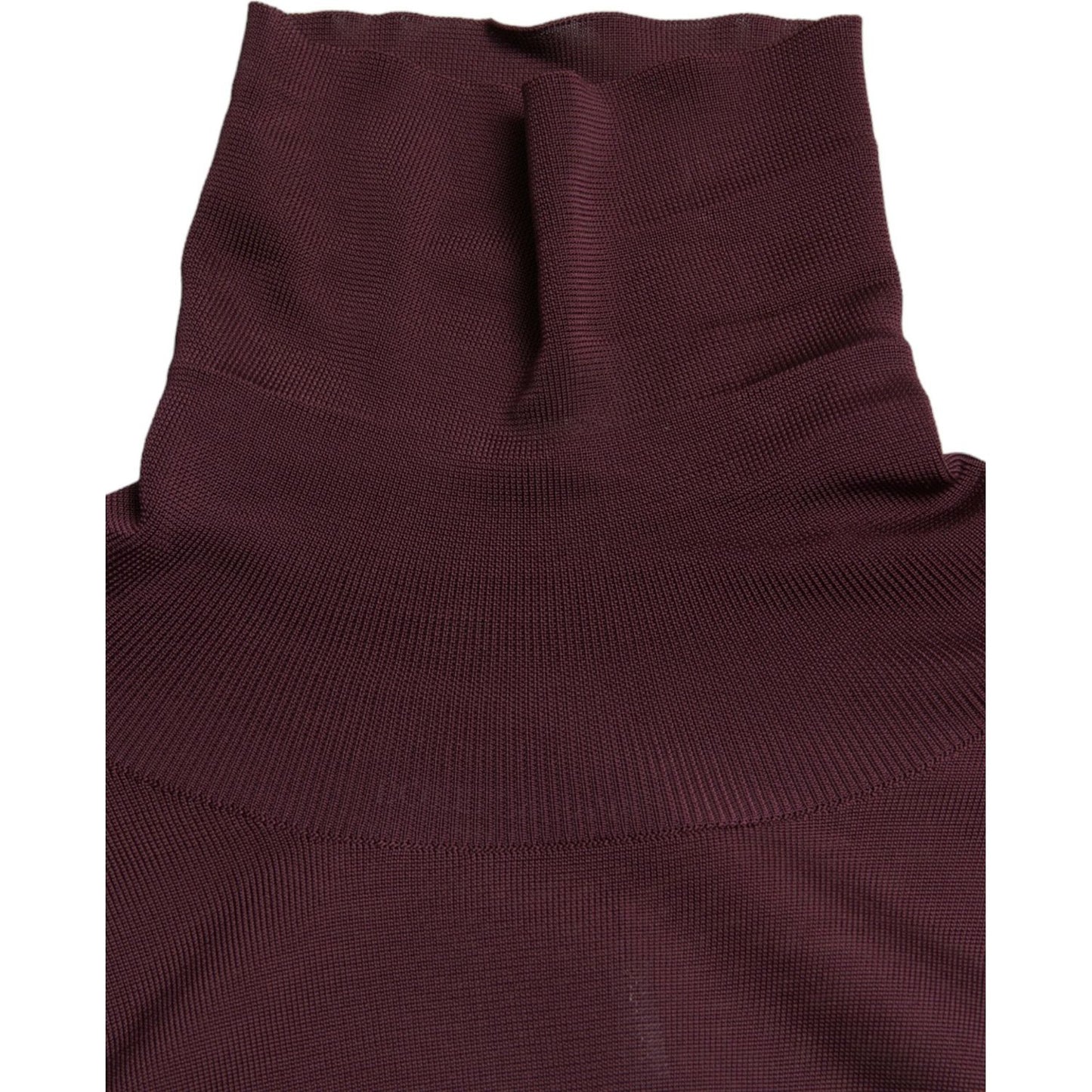 Dolce & Gabbana Maroon Viscose Turtleneck Pullover Sweater