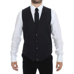 Dolce & Gabbana Gray Stretch Formal Dress Vest Gilet