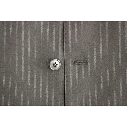 Dolce & Gabbana Black Striped Wool Single Breasted Vest1728,67345645728,Black,Clothing,Dolce & Gabbana,IT48 | M,Material: 100% Wool,Men,Men - Clothing,New with tags,Suits & Blazers - Clothing,Vests - Men - Clothing,Waistcoats - Suits & Blazers - Clothing