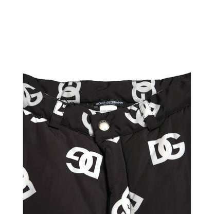 Dolce & Gabbana Black Logo DG Print Wide Leg Pants