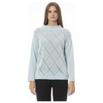 Baldinini Trend Light Blue Wool Women Sweater