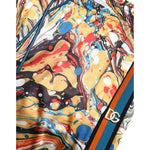 Dolce & Gabbana Multicolor Marble Print Satin Pants