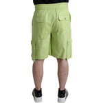 Dolce & Gabbana Light Green Cotton Men Cargo Bermuda Shorts
