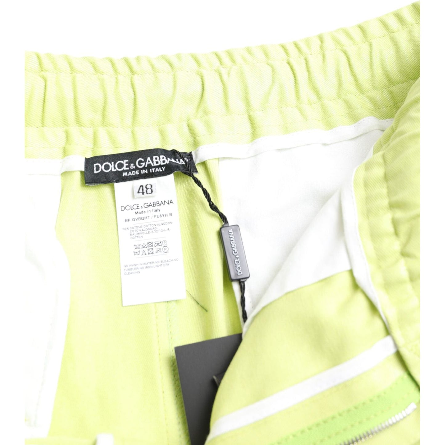 Dolce & Gabbana Light Green Cotton Men Cargo Bermuda Shorts