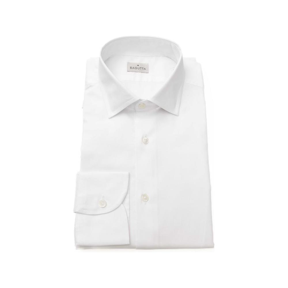 Bagutta White Cotton Men's Dress Shirt