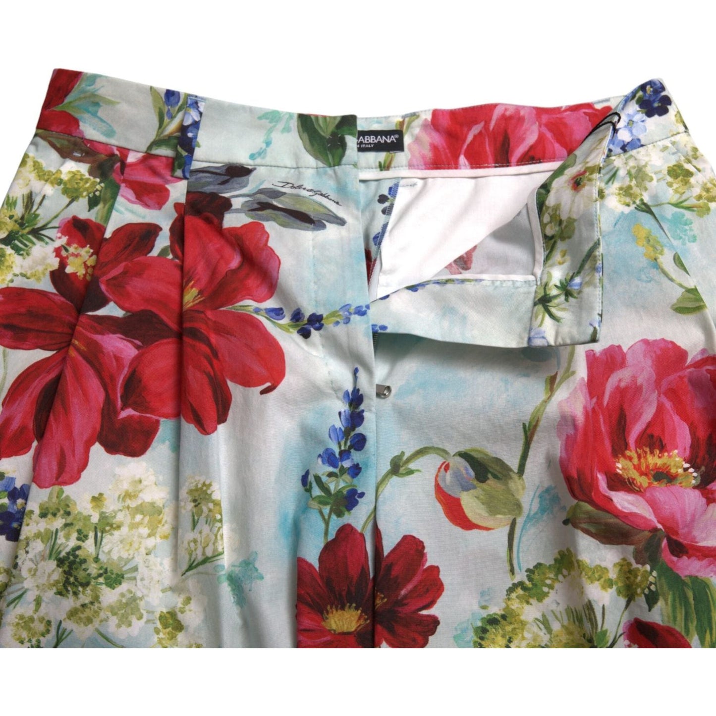 Dolce & Gabbana Multicolor Floral High Waist Wide Leg Pants