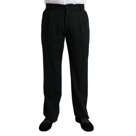 Dolce & Gabbana Black Wool Formal Straight Fit Dress Pants
