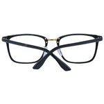 BMW Black Men Glasses Frame with full-rim rectangle plastic design, demo lenses, 55-19-145 size, and branded case included.