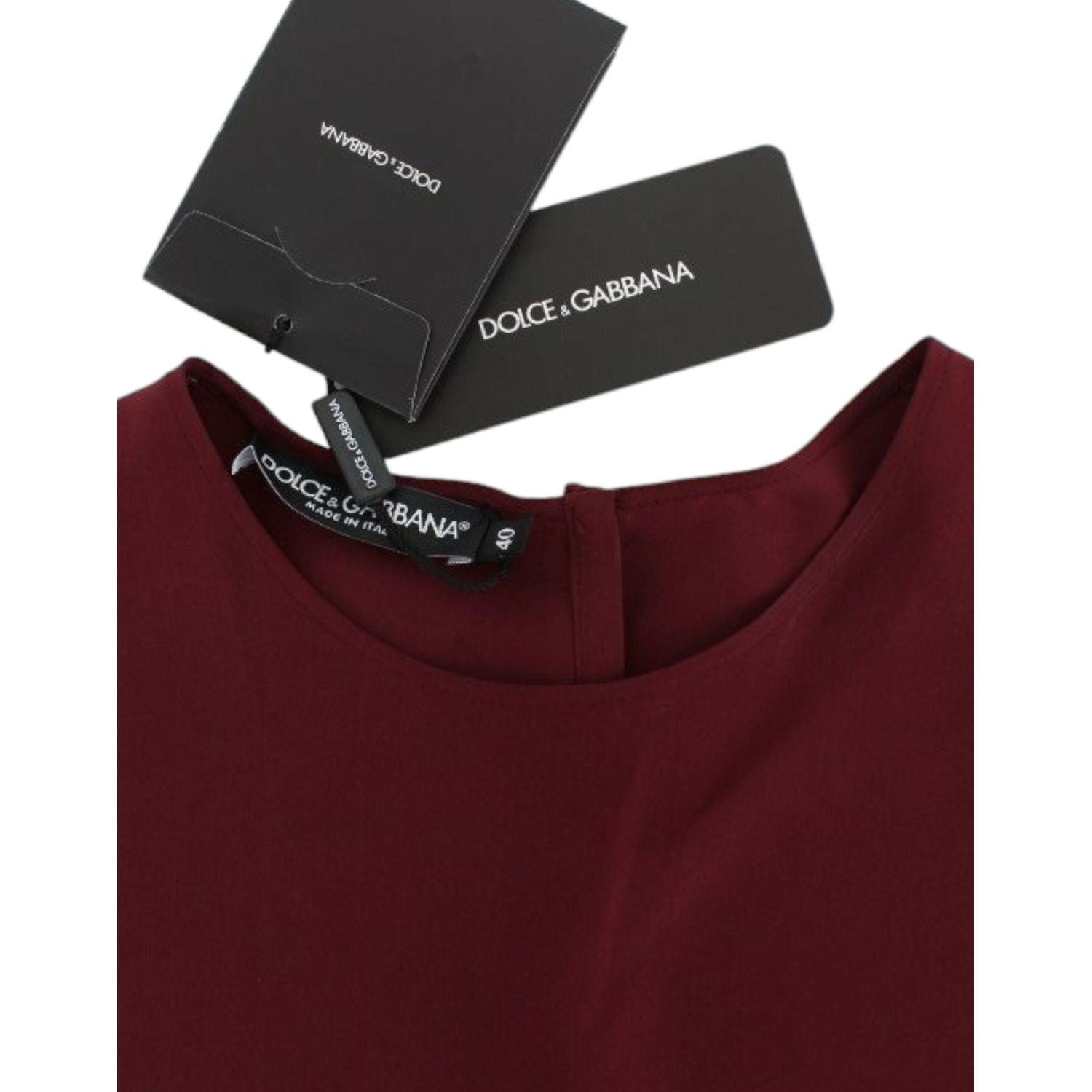 Dolce & Gabbana Red 3/4 sleeve silk blouse