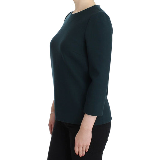 Dolce & Gabbana Green 3/4 sleeve wool blouse SIG13210-1