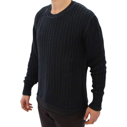 Dolce & Gabbana Blue Runway Netz Pullover Netted Sweater