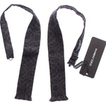 Dolce & Gabbana Gray Black Wool Silk Bow Tie Bow Tie