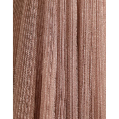 Dolce & Gabbana Pink One Shoulder Pleated Lame Tulle Dress