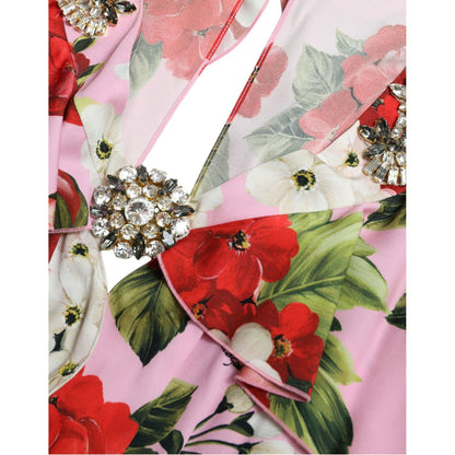 Dolce & Gabbana Multicolor Floral Crystal Embellished A-line Dress