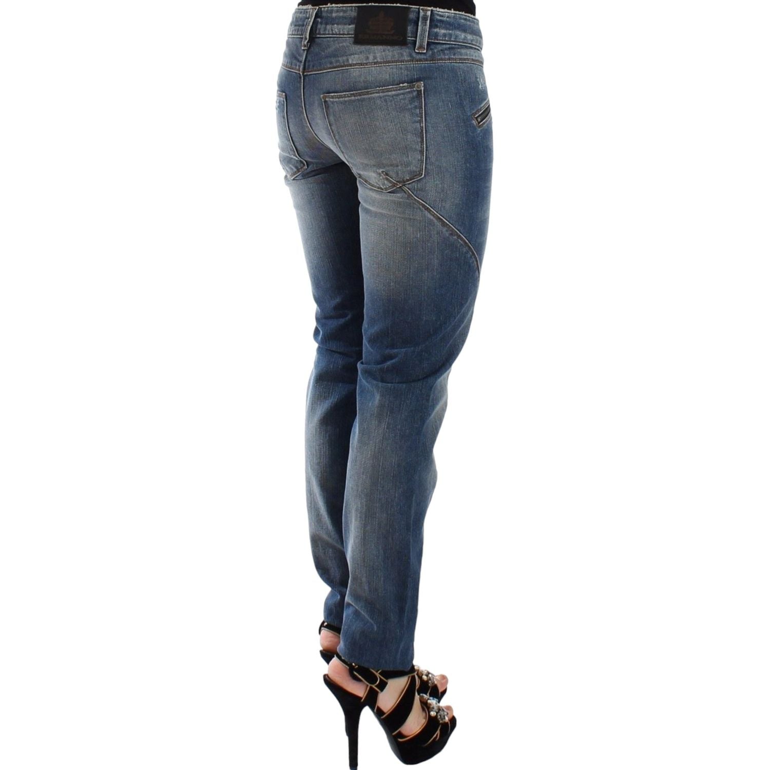 Ermanno Scervino Blue Slim Jeans Denim Pants Straight Stretch
