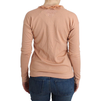 Ermanno Scervino Orange Wool Blend Striped Long Sleeve Top