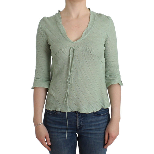 Ermanno Scervino Green Lightweight Knit Sweater Top Blouse SIG12013-1