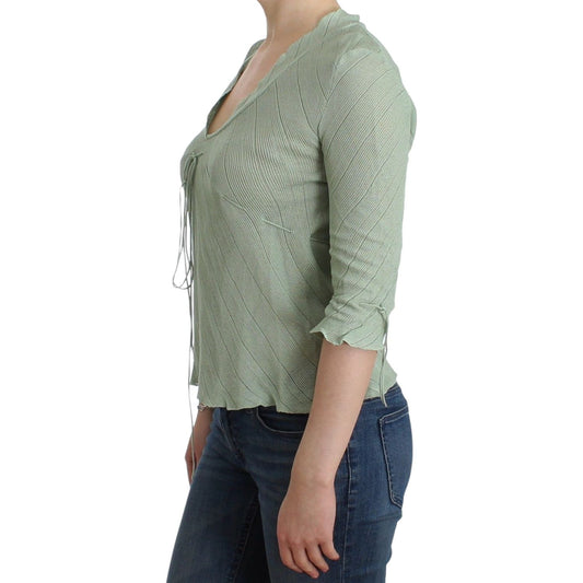 Ermanno Scervino Green Lightweight Knit Sweater Top Blouse SIG12013-1
