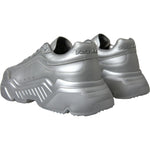 Dolce & Gabbana Silver DAYMASTER Leather Men Casual Sneakers Shoes MV5291-40
