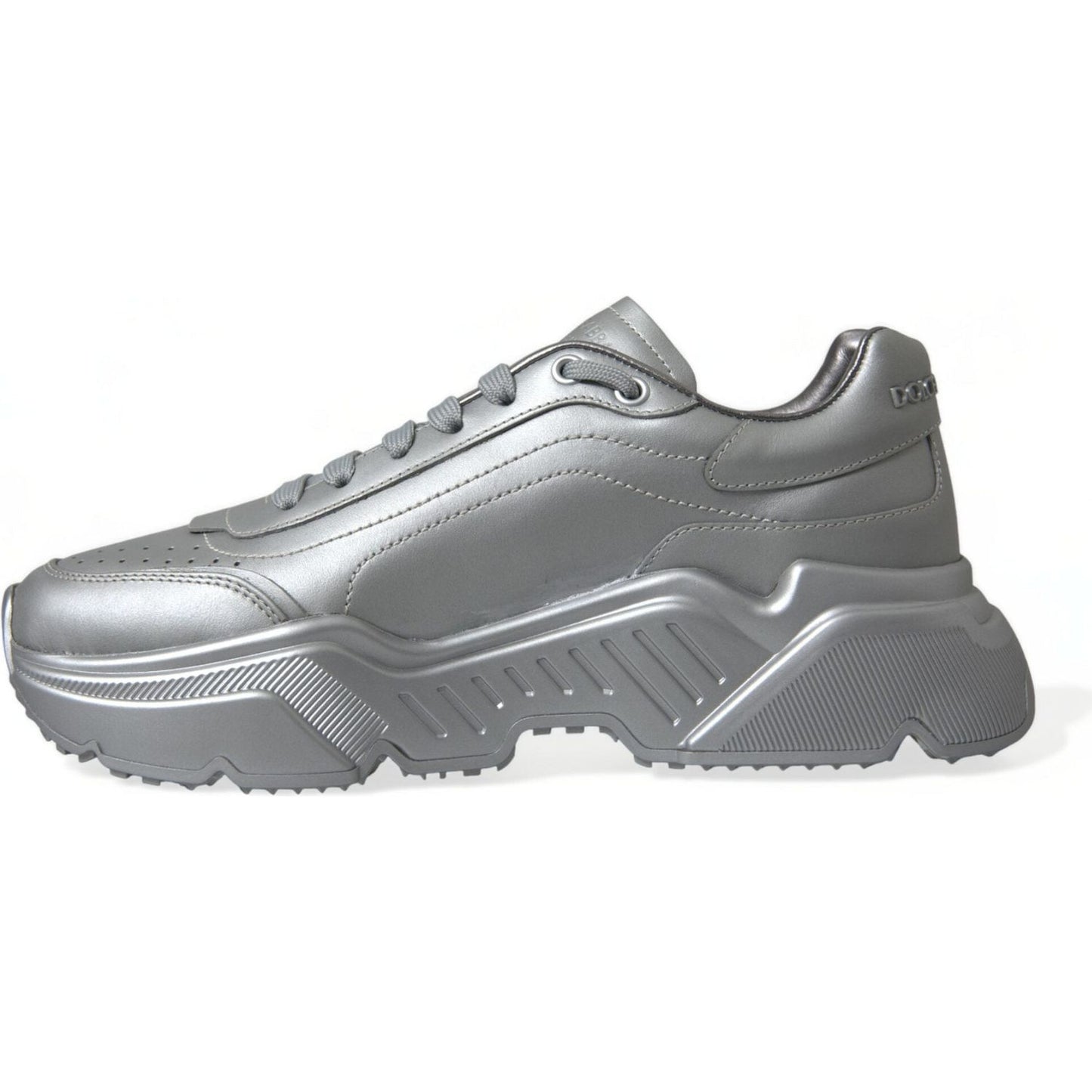 Dolce & Gabbana Silver DAYMASTER Leather Men Casual Sneakers Shoes MV5291-40