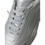 Dolce & Gabbana Silver DAYMASTER Leather Men Casual Sneakers Shoes MV5291-40