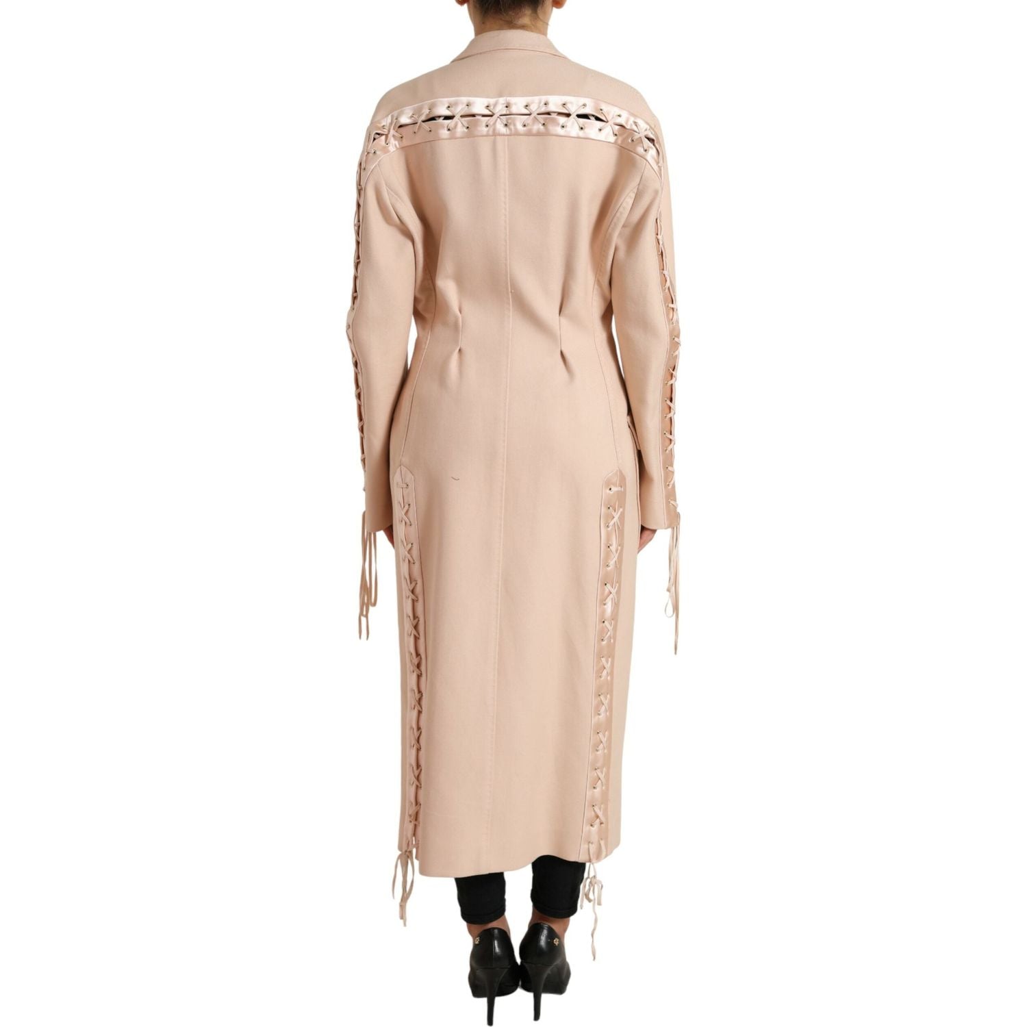 Dolce & Gabbana Beige Cotton Single Breasted Long Coat Jacket
